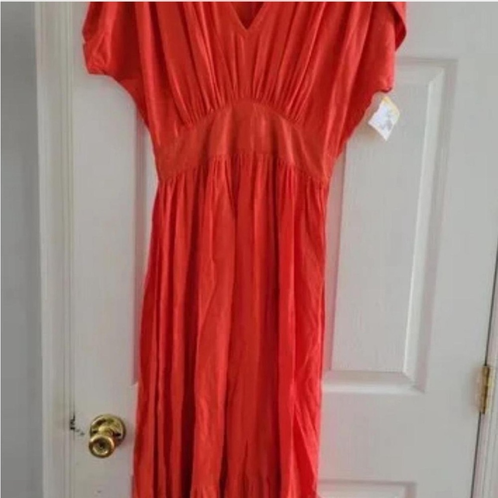 Elegant Coral Maxi Dress
